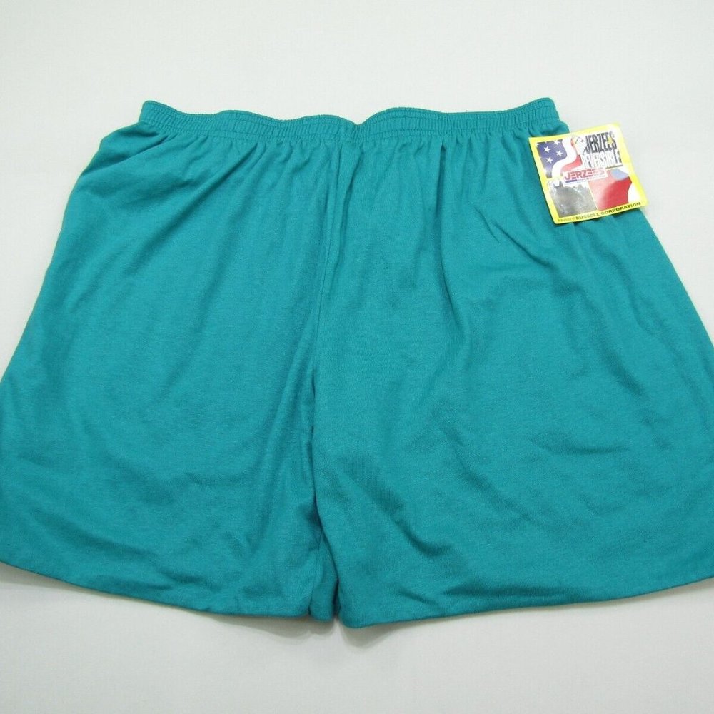 VTG Jerzees Reversible Athletic Gym Shorts Adult 2X Green Elastic Active Retro
